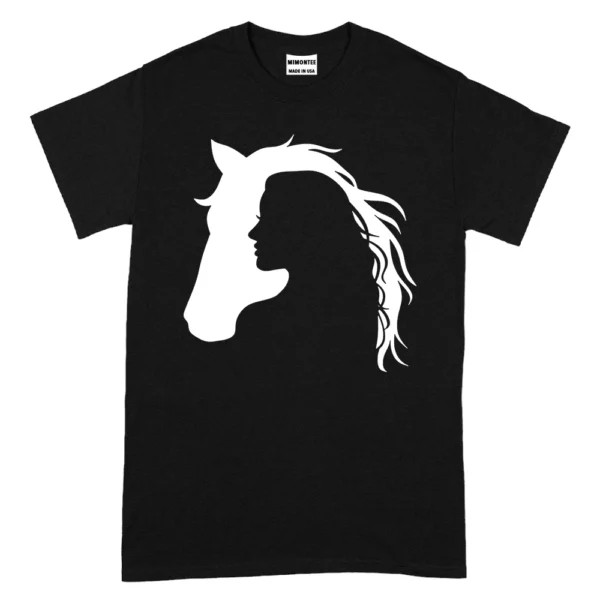 Horse White Running TShirt - Black