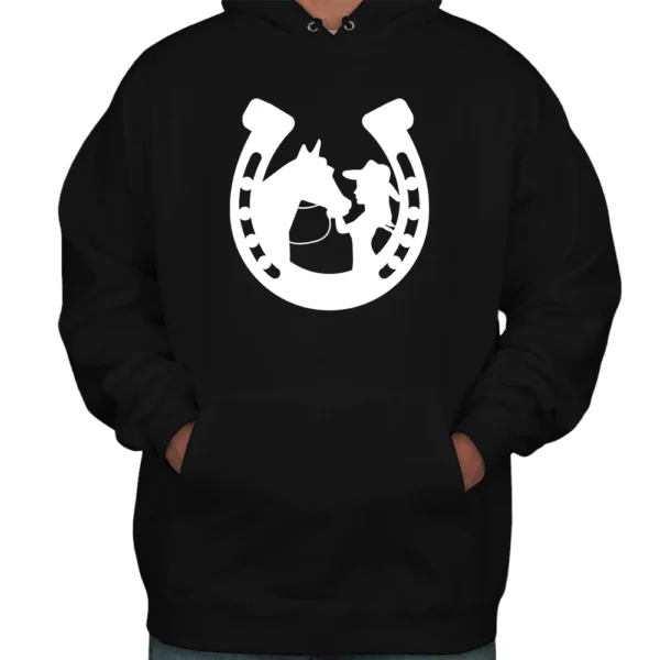 Horseshoe Cowgirl Hoodie - Black