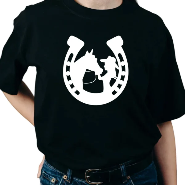 Horseshoe Cowgirl TShirt - Black