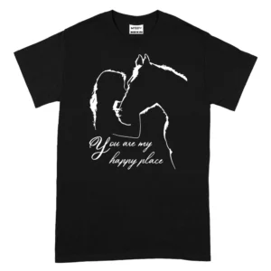 You Are My Happy Place Horse TShirt - Black