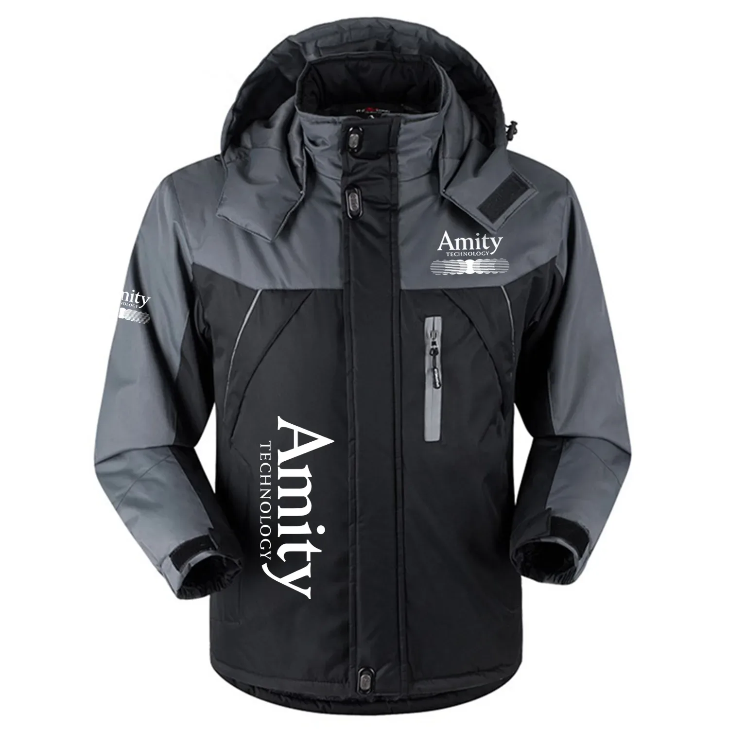 Amity Technology Exclusive Logo Outdoor Charging Suit Plush Thickened Cold Proof Wind Proof Waterproof Jacket Detachable Hood MFYTHCJ241112ATZ