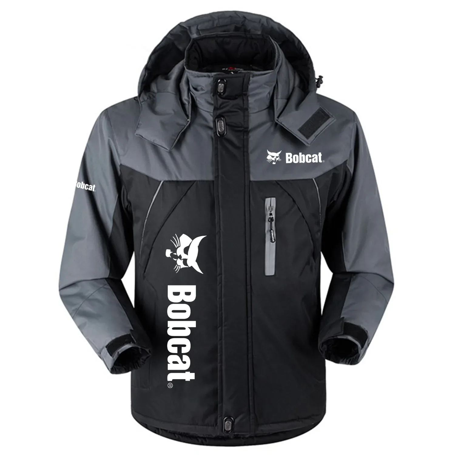 Bobcat Exclusive Logo Outdoor Charging Suit Plush Thickened Cold Proof Wind Proof Waterproof Jacket Detachable Hood MFYTHCJ241112BCZ