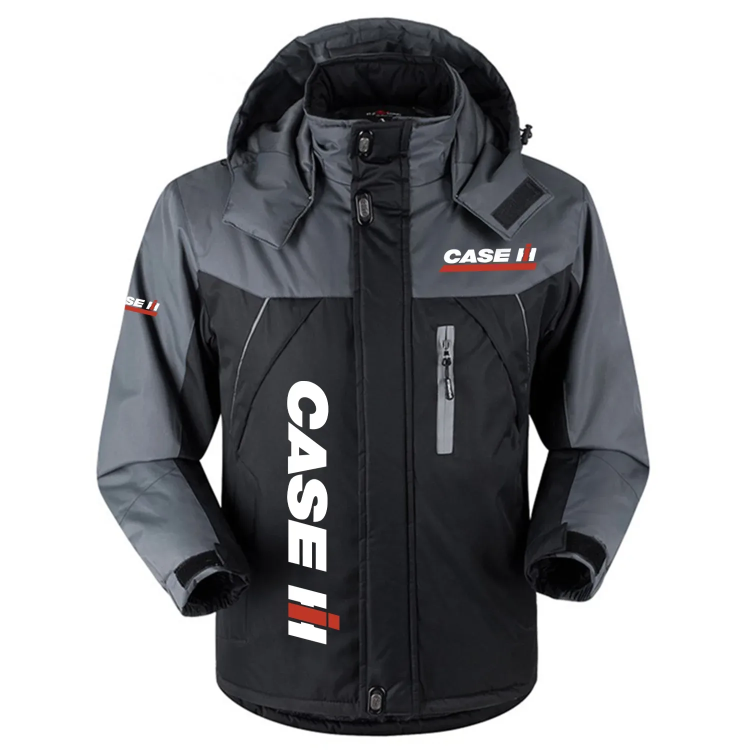 Case IH Exclusive Logo Outdoor Charging Suit Plush Thickened Cold Proof Wind Proof Waterproof Jacket Detachable Hood MFYTHCJ241112CIZ