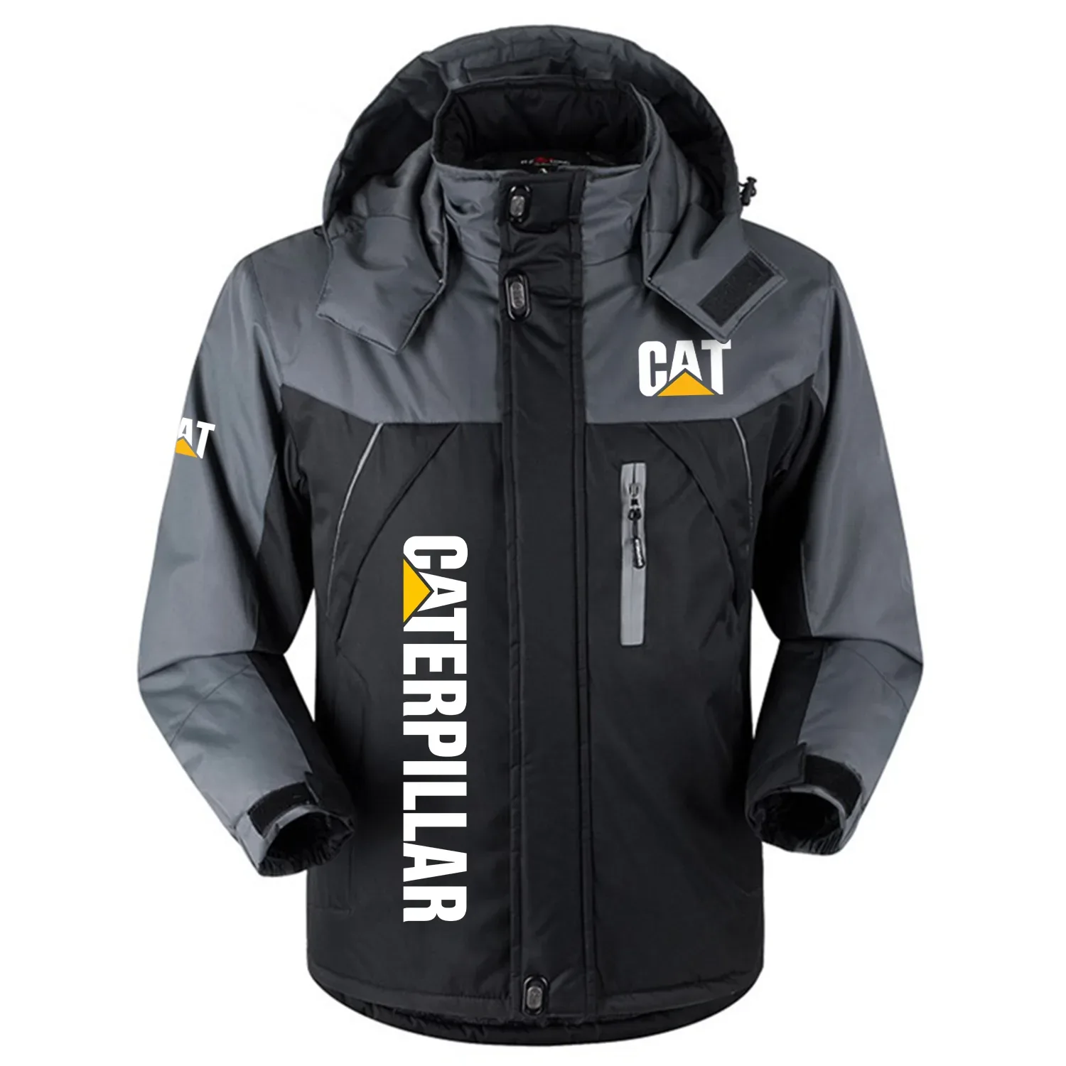 Caterpillar Exclusive Logo Outdoor Charging Suit Plush Thickened Cold Proof Wind Proof Waterproof Jacket Detachable Hood MFYTHCJ241112CTZ