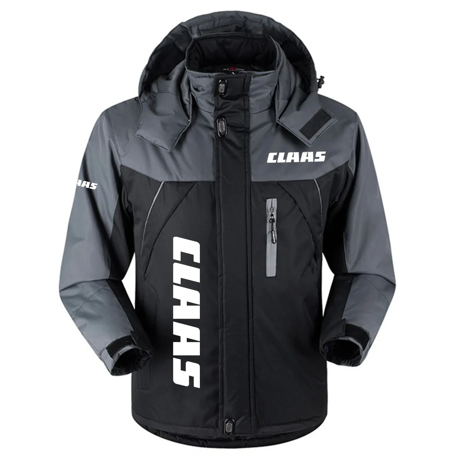 Claas Exclusive Logo Outdoor Charging Suit Plush Thickened Cold Proof Wind Proof Waterproof Jacket Detachable Hood MFYTHCJ241112CLZ