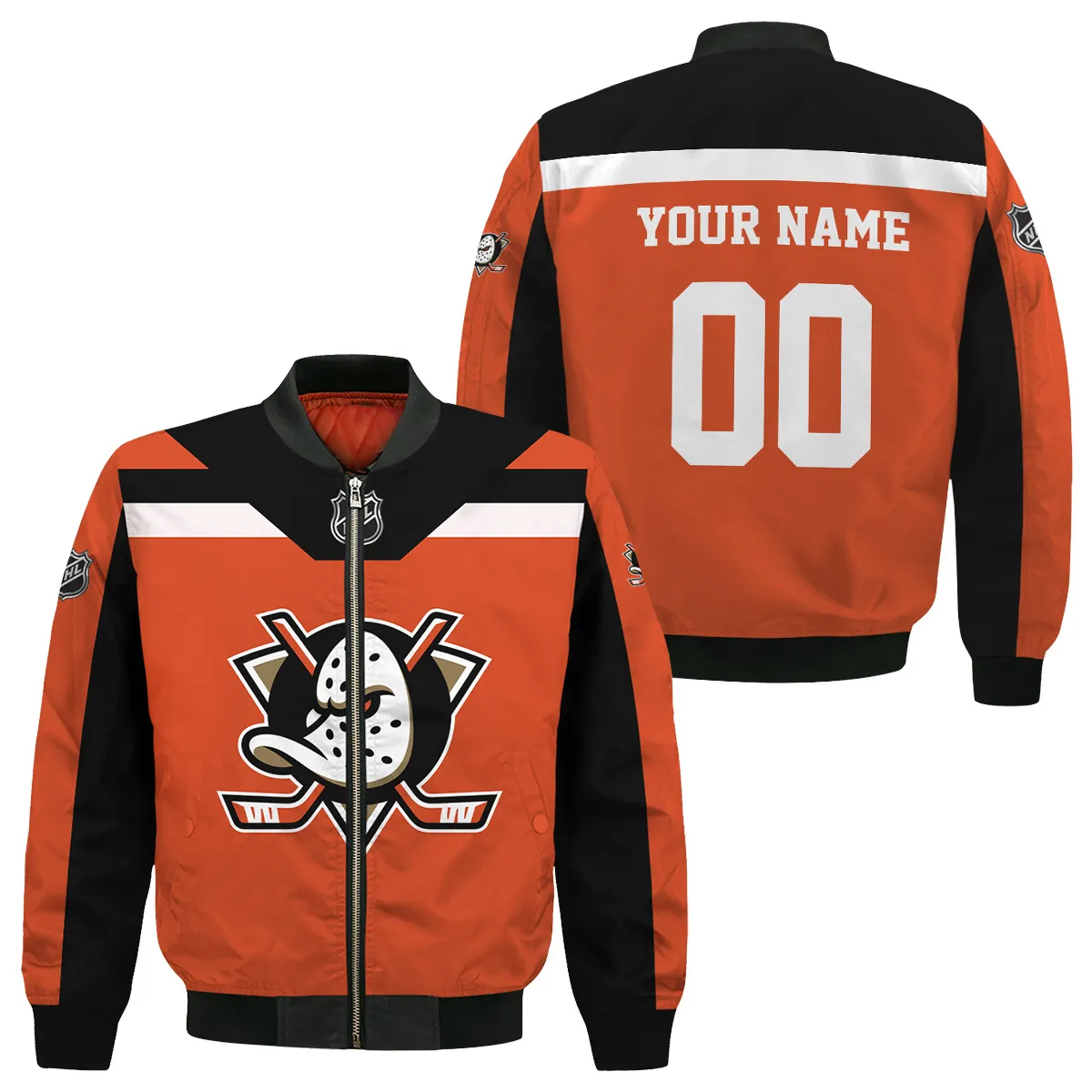 Custom Name & Number NHL Anaheim Ducks Exclusive All Over Prints Bomber Jacket MFY241114A01ADBB