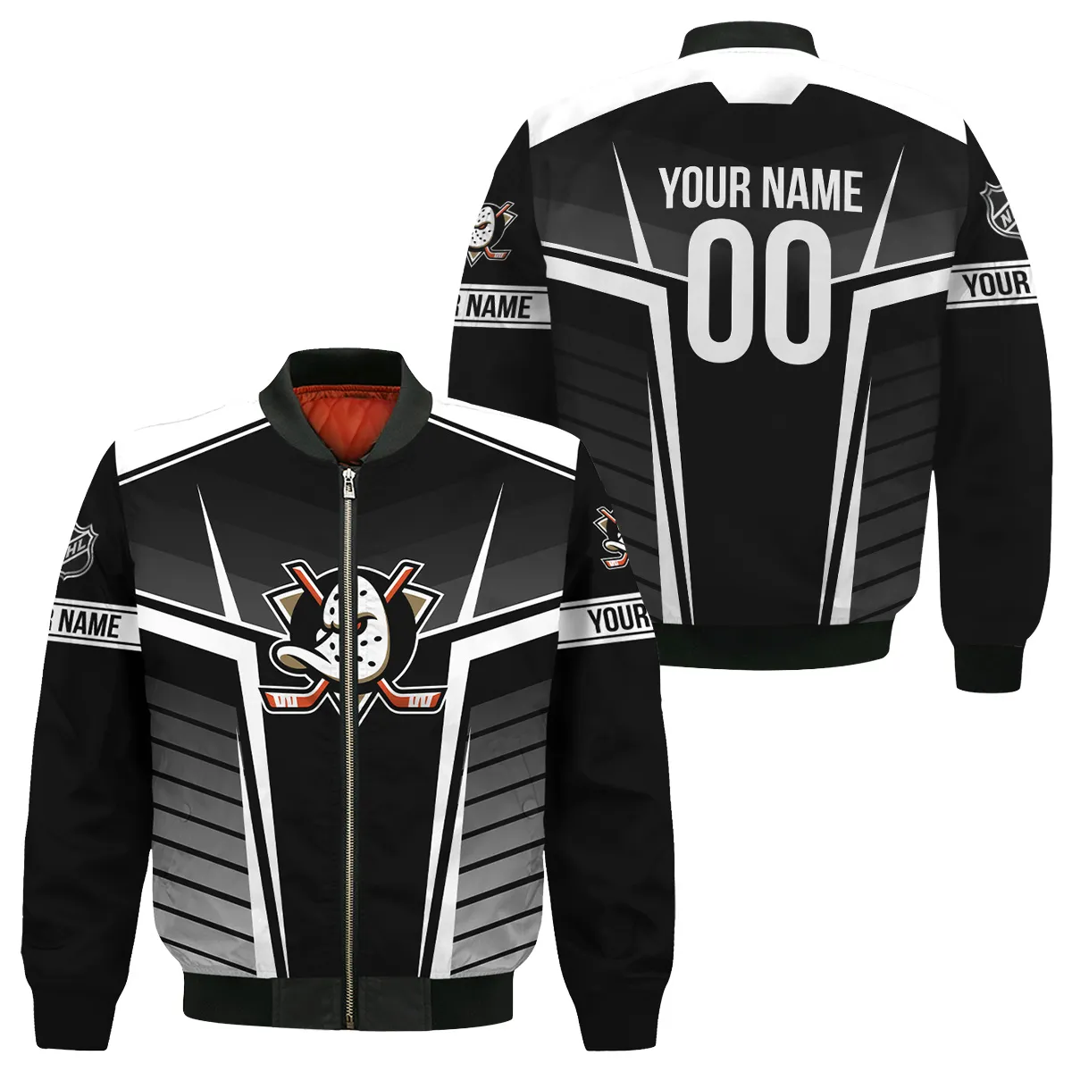 Custom Name & Number NHL Anaheim Ducks Exclusive All Over Prints Bomber Jacket MFY241114A1ADBB