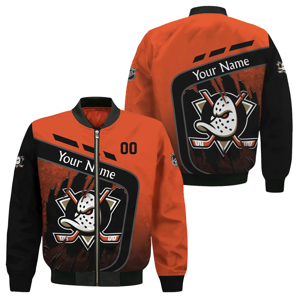 Custom Name & Number NHL Anaheim Ducks Exclusive All Over Prints Bomber Jacket MFY241114A1ADBB