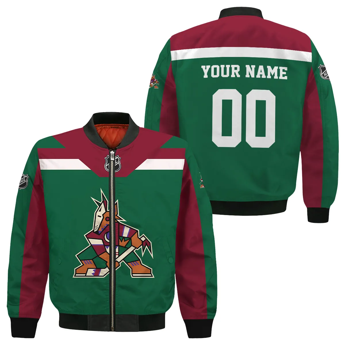 Custom Name & Number NHL Arizona Coyotes Exclusive All Over Prints Bomber Jacket MFY241114A01ACBB