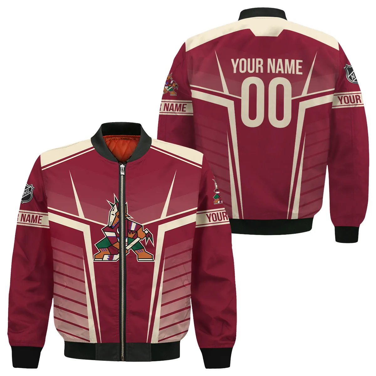 Custom Name & Number NHL Arizona Coyotes Exclusive All Over Prints Bomber Jacket MFY241114A1ACBB