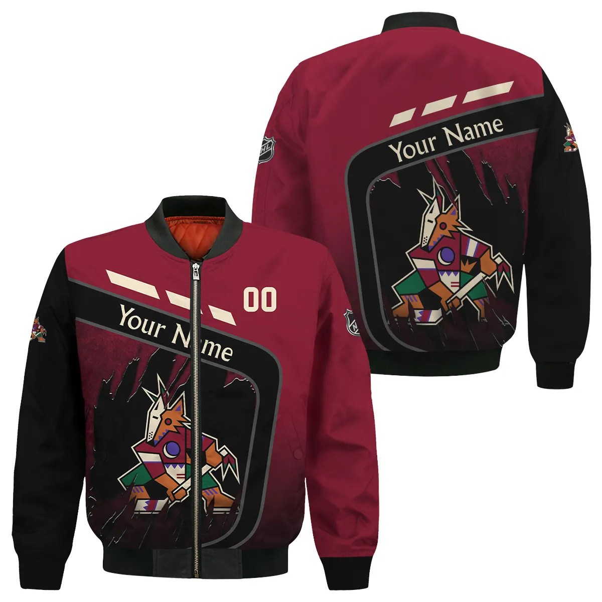 Custom Name & Number NHL Arizona Coyotes Exclusive All Over Prints Bomber Jacket MFY241114A1ACBB