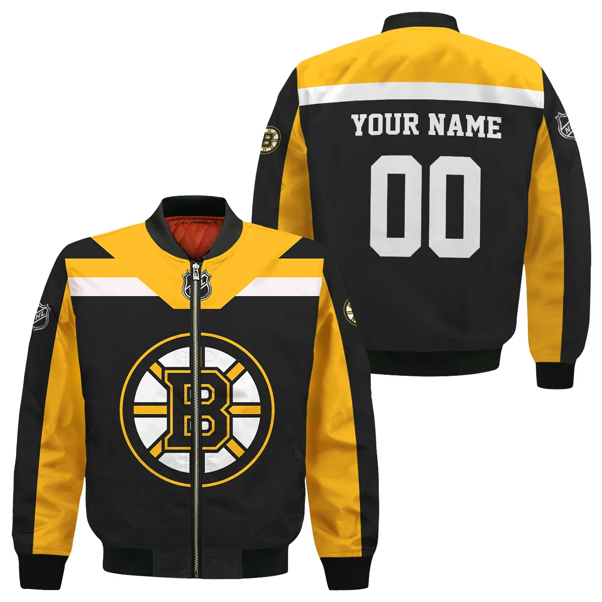 Custom Name & Number NHL Boston Bruins Exclusive All Over Prints Bomber Jacket MFY241114A01BBBB