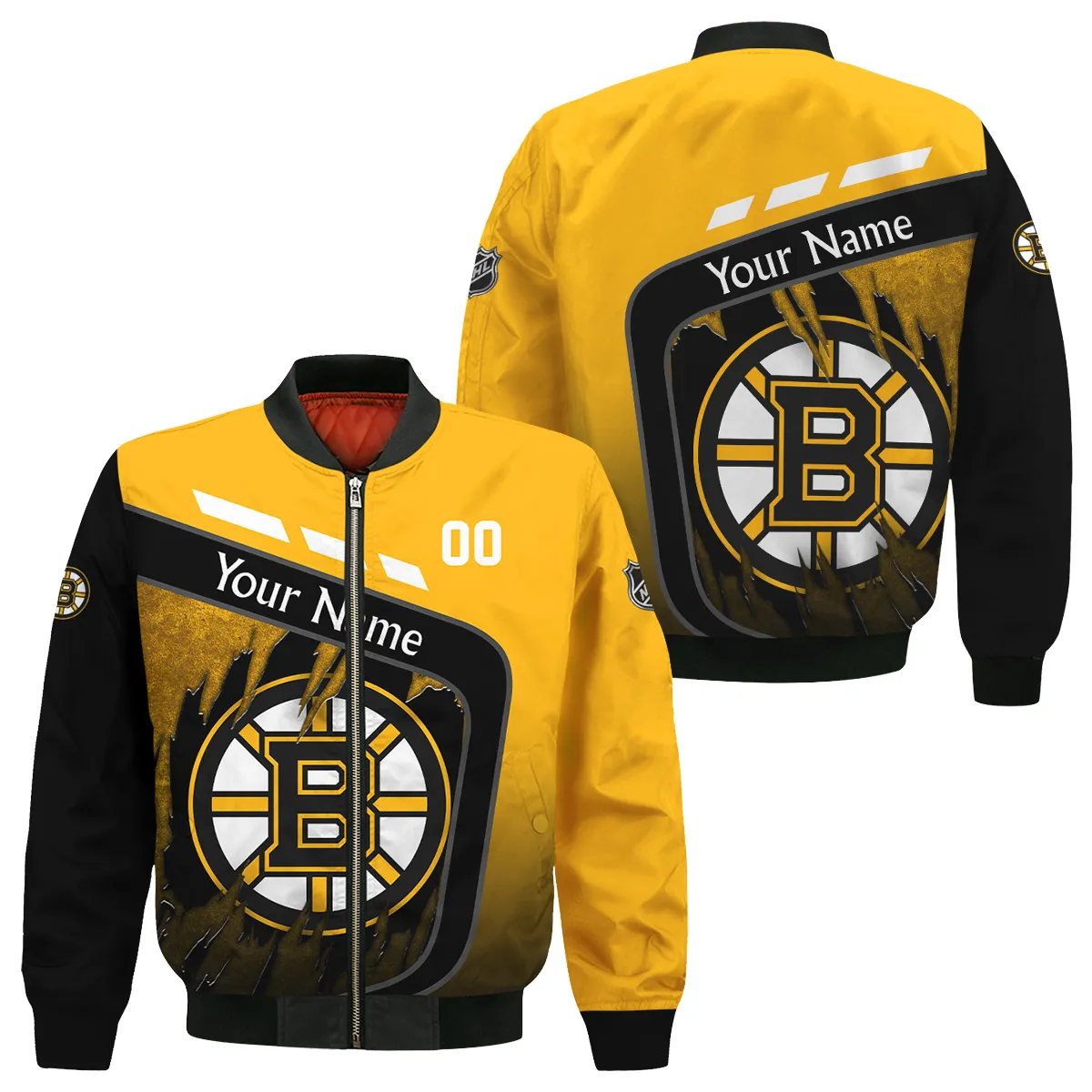 Custom Name & Number NHL Boston Bruins Exclusive All Over Prints Bomber Jacket MFY241114A1BBBB