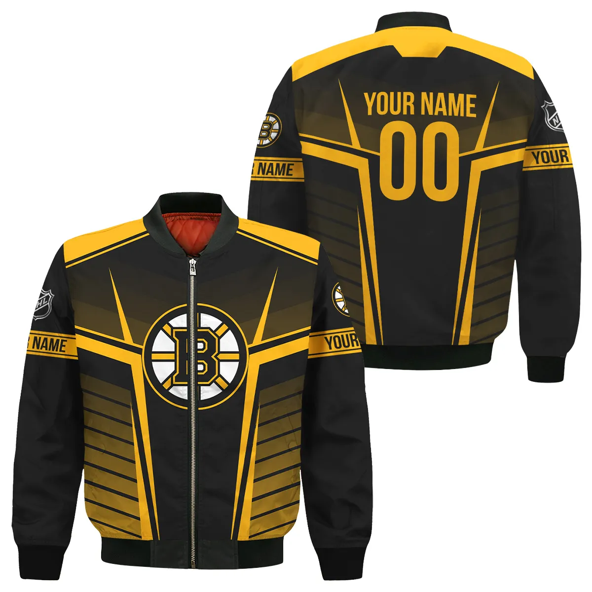 Custom Name & Number NHL Boston Bruins Exclusive All Over Prints Bomber Jacket MFY241114A1BBBB