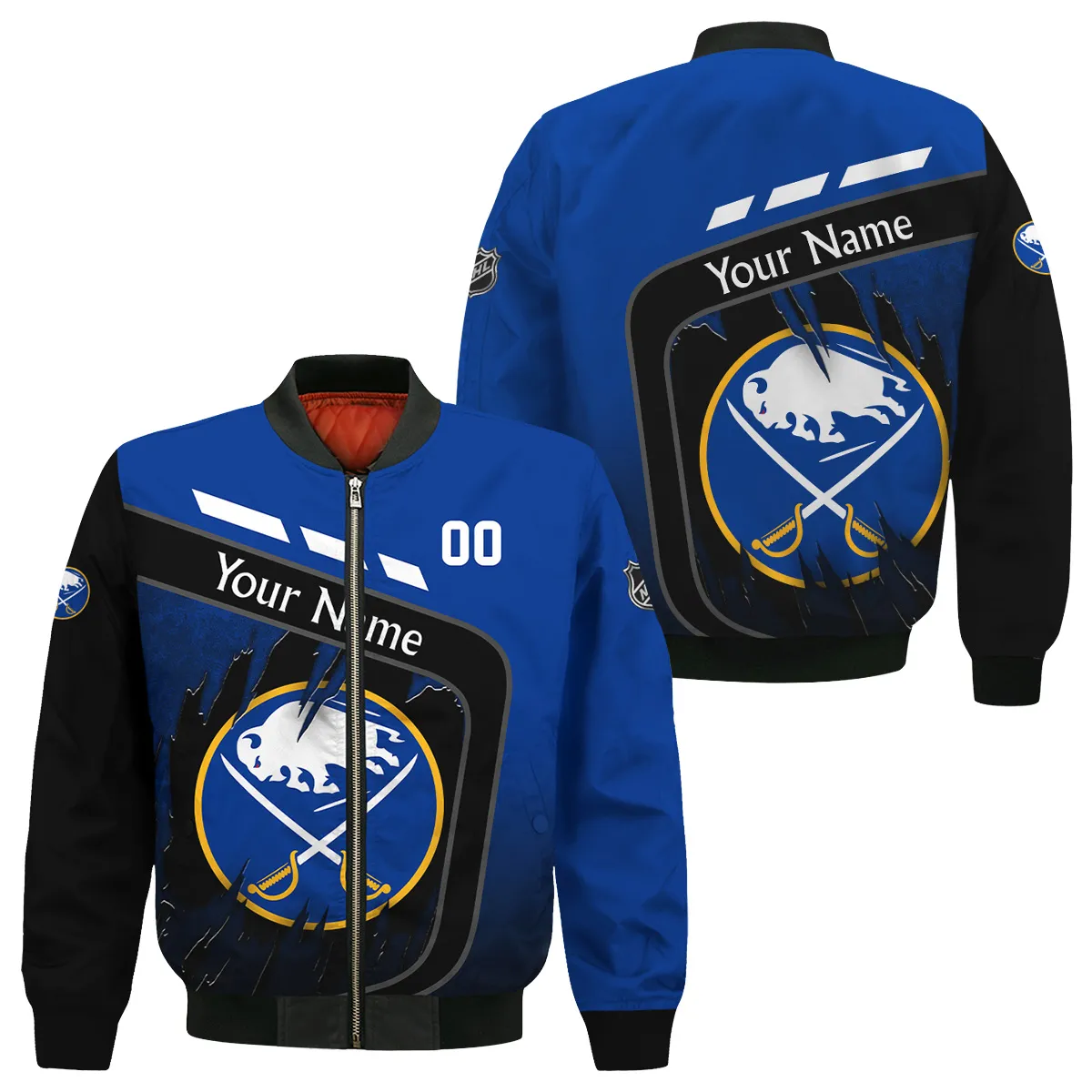 Custom Name & Number NHL Buffalo Sabres Exclusive All Over Prints Bomber Jacket MFY241114A1BSBB