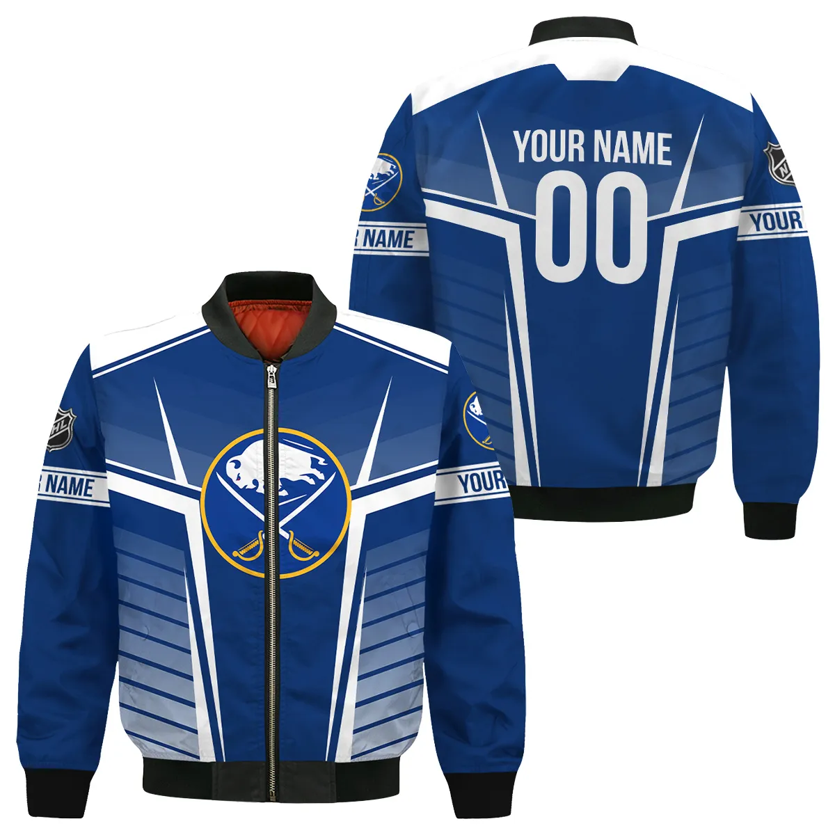 Custom Name & Number NHL Buffalo Sabres Exclusive All Over Prints Bomber Jacket MFY241114A1BSBB