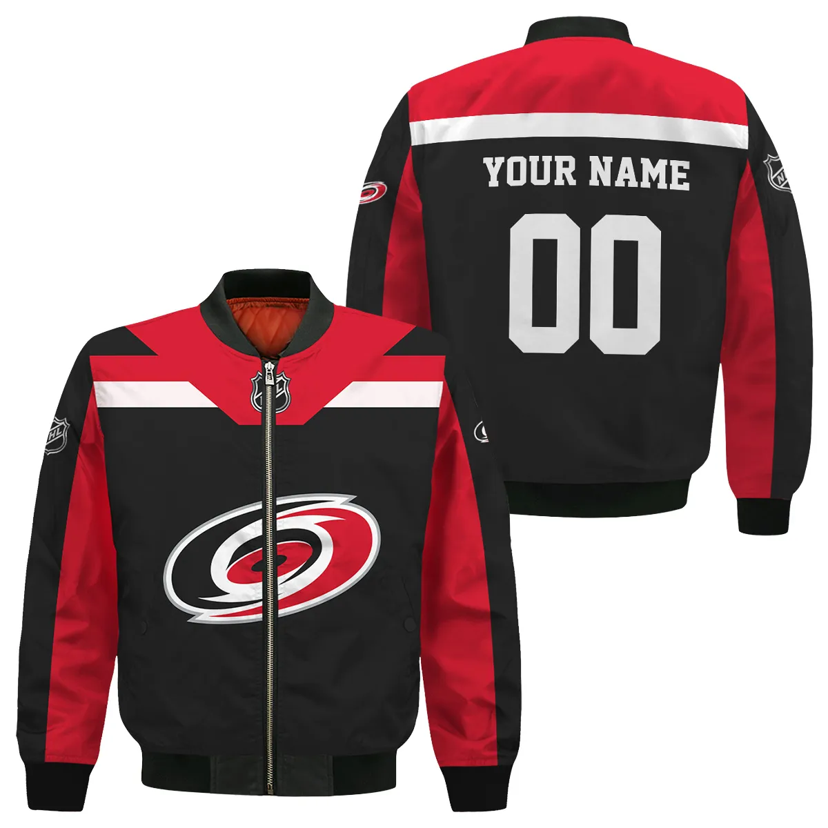 Custom Name & Number NHL Carolina Hurricanes Exclusive All Over Prints Bomber Jacket MFY241114A01CHBB