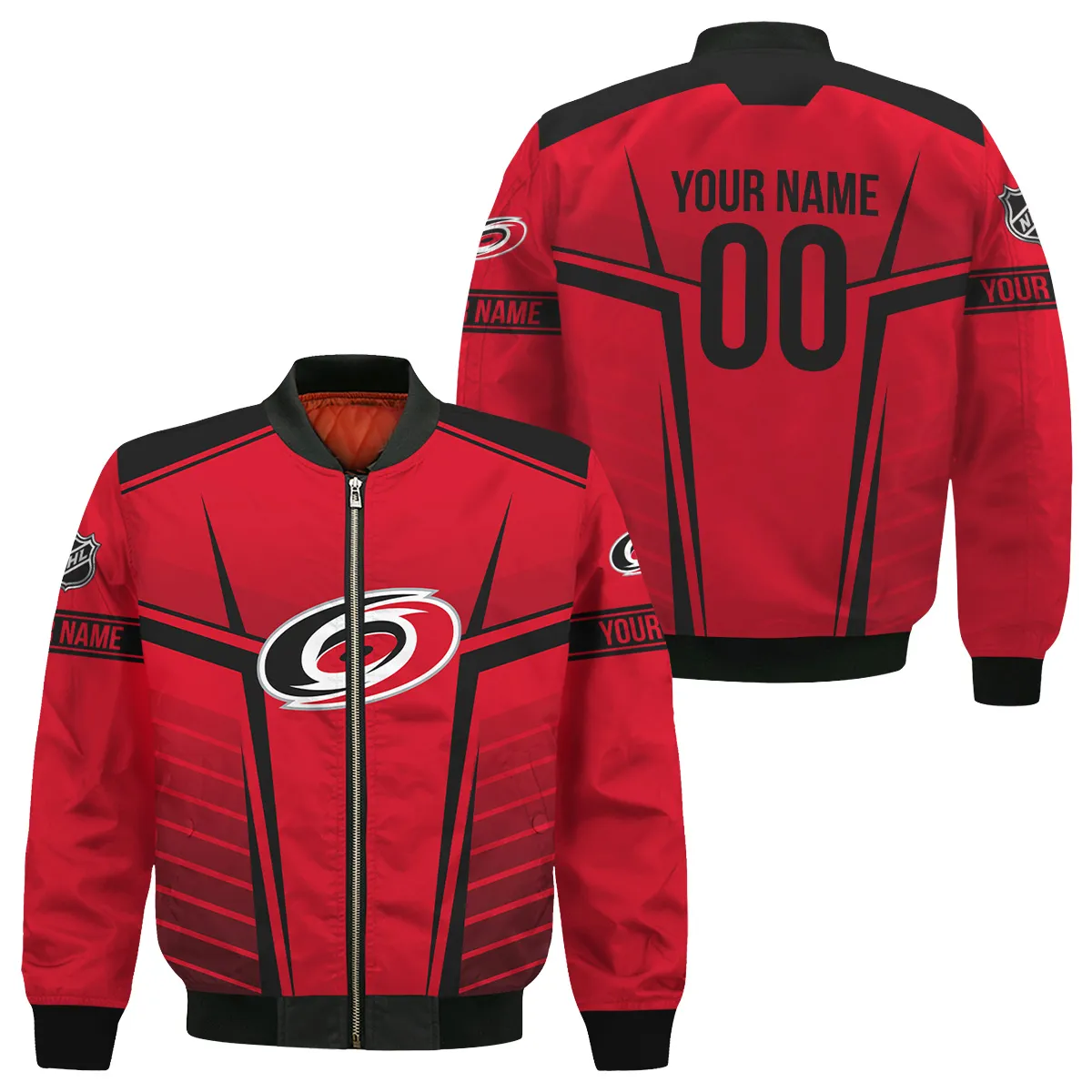 Custom Name & Number NHL Carolina Hurricanes Exclusive All Over Prints Bomber Jacket MFY241114A1CHBB