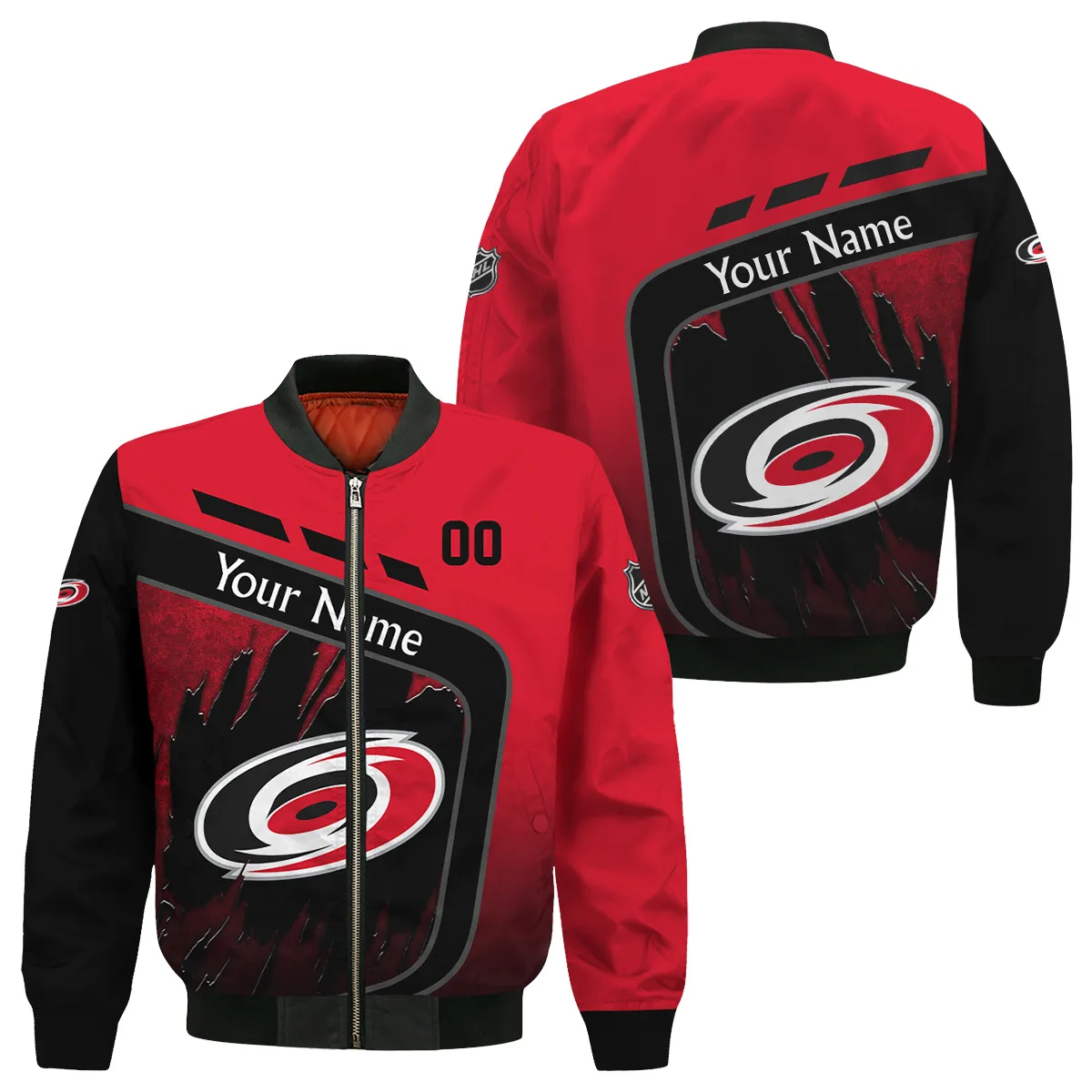 Custom Name & Number NHL Carolina Hurricanes Exclusive All Over Prints Bomber Jacket MFY241114A1CHBB