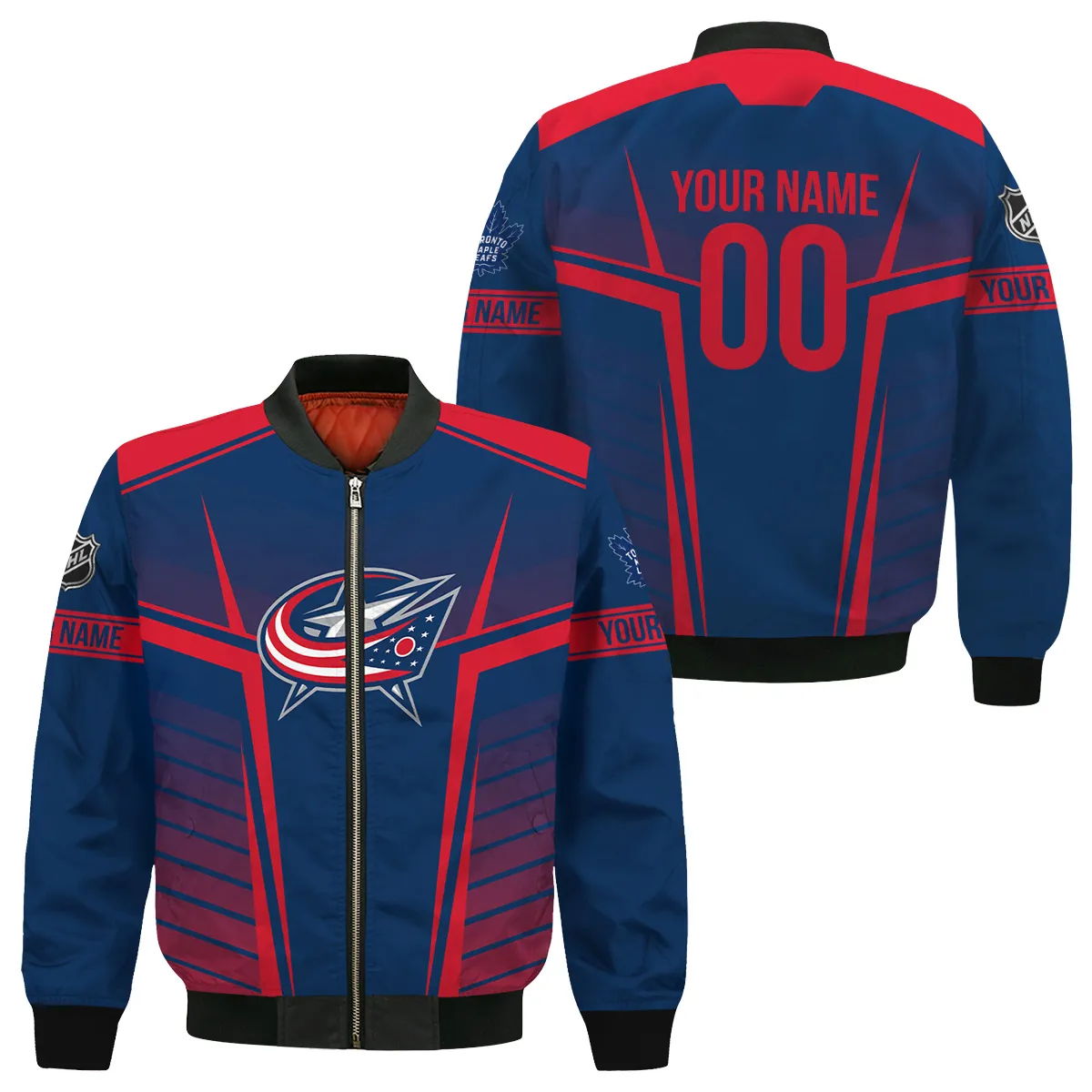 Custom Name & Number NHL Columbus Blue Jackets Exclusive All Over Prints Bomber Jacket MFY241114A1CBJBB