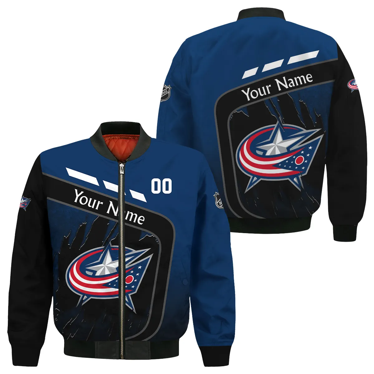 Custom Name & Number NHL Columbus Blue Jackets Exclusive All Over Prints Bomber Jacket MFY241114A1CBJBB