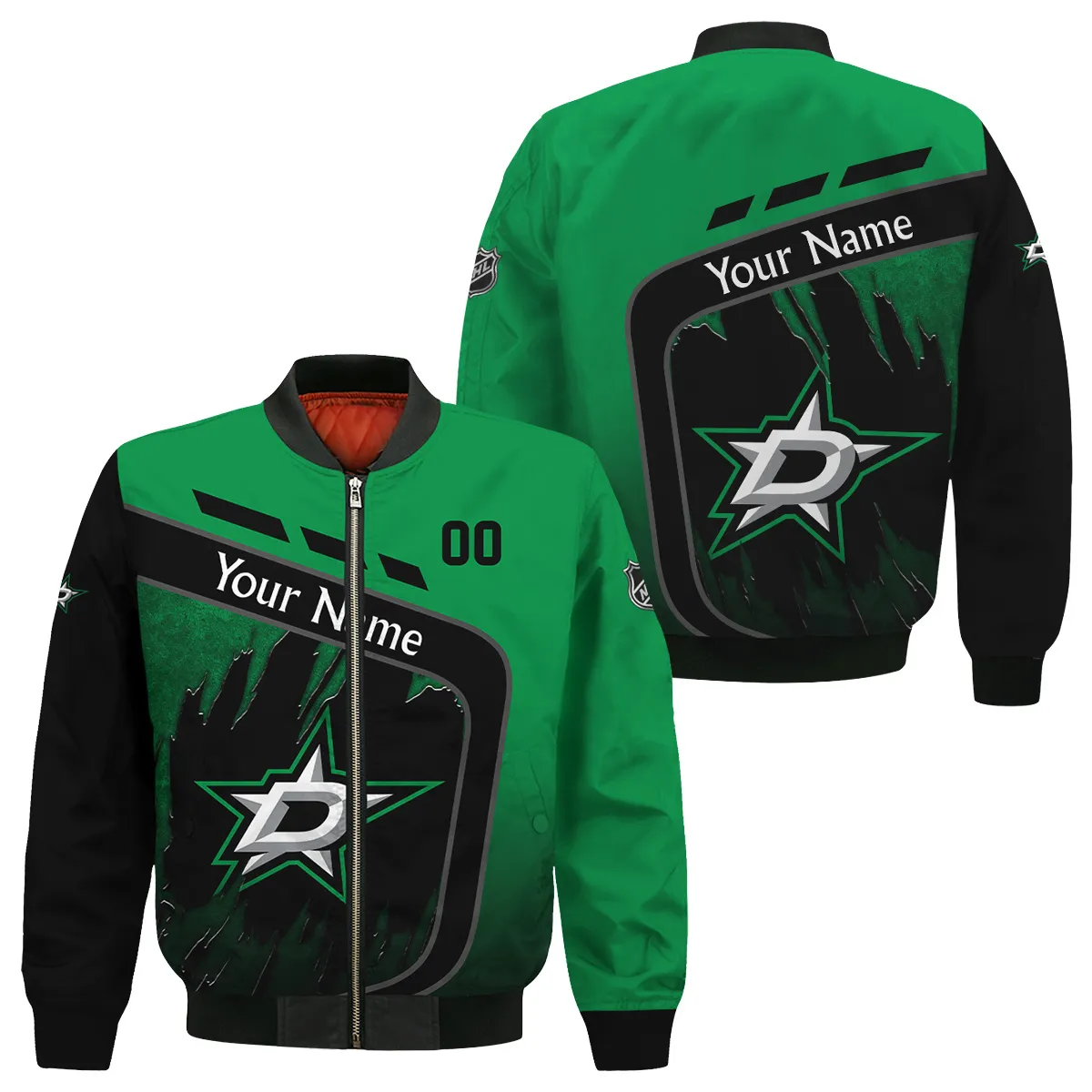 Custom Name & Number NHL Dallas Stars Exclusive All Over Prints Bomber Jacket MFY241114A1DSBB