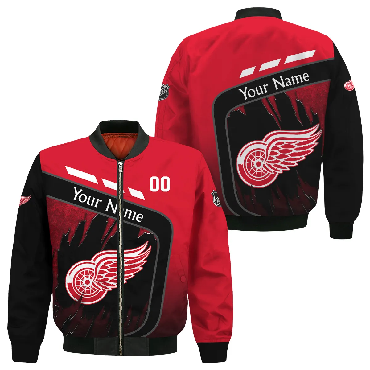 Custom Name & Number NHL Detroit Red Wings Exclusive All Over Prints Bomber Jacket MFY241114A1DRWBB