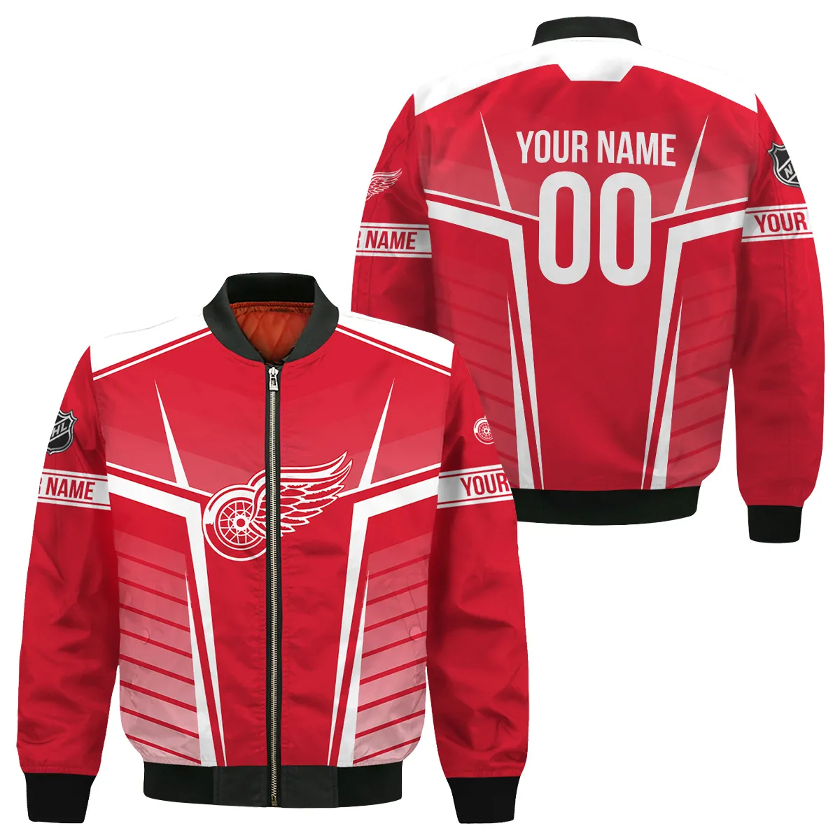 Custom Name & Number NHL Detroit Red Wings Exclusive All Over Prints Bomber Jacket MFY241114A1DRWBB