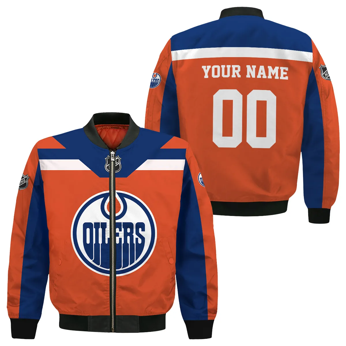 Custom Name & Number NHL Edmonton Oilers Exclusive All Over Prints Bomber Jacket MFY241114A01EOBB