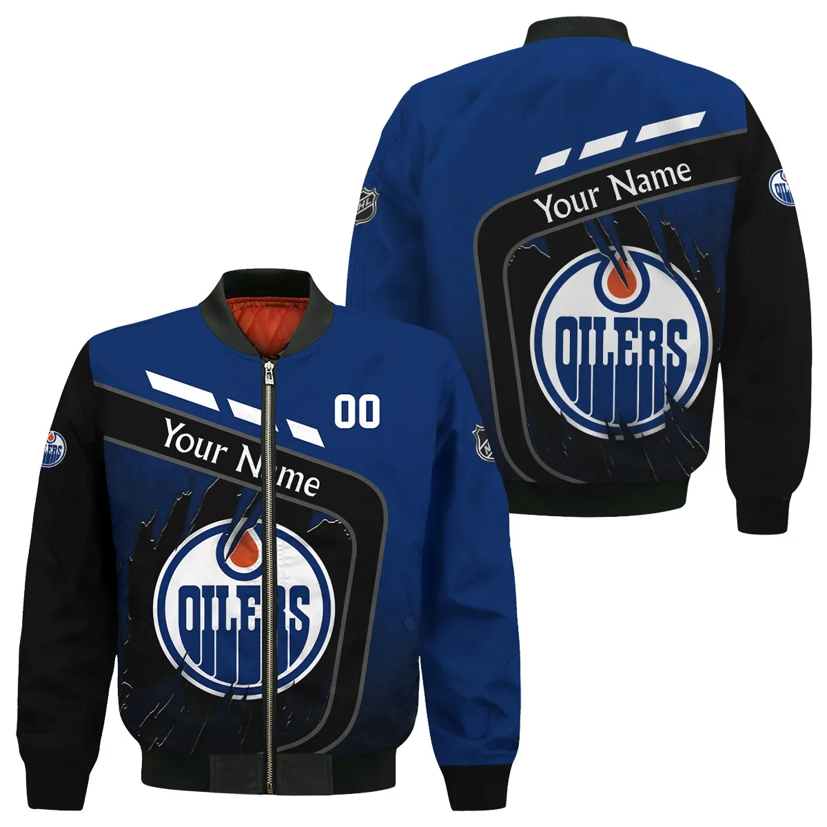 Custom Name & Number NHL Edmonton Oilers Exclusive All Over Prints Bomber Jacket MFY241114A1EOBB