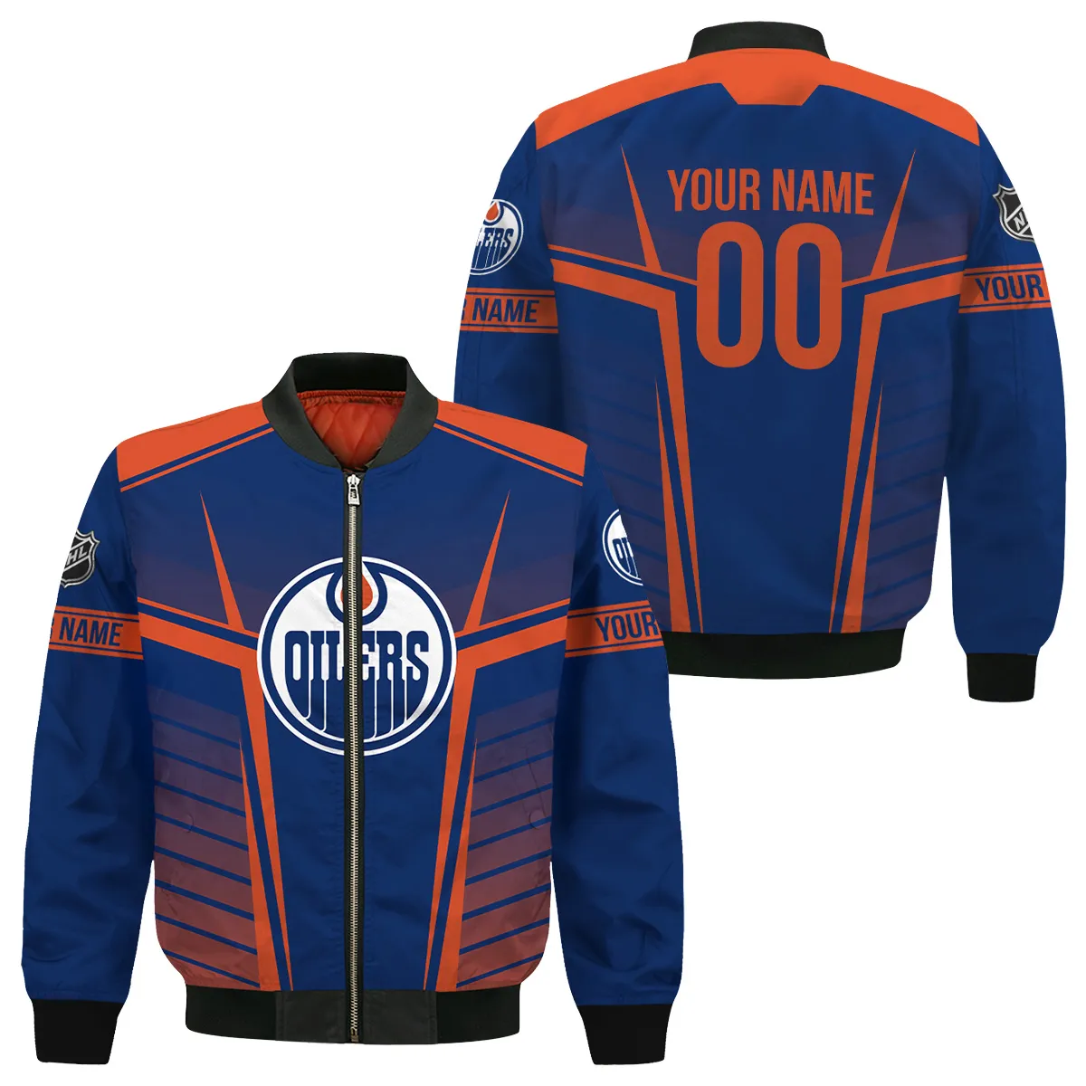 Custom Name & Number NHL Edmonton Oilers Exclusive All Over Prints Bomber Jacket MFY241114A1EOBB