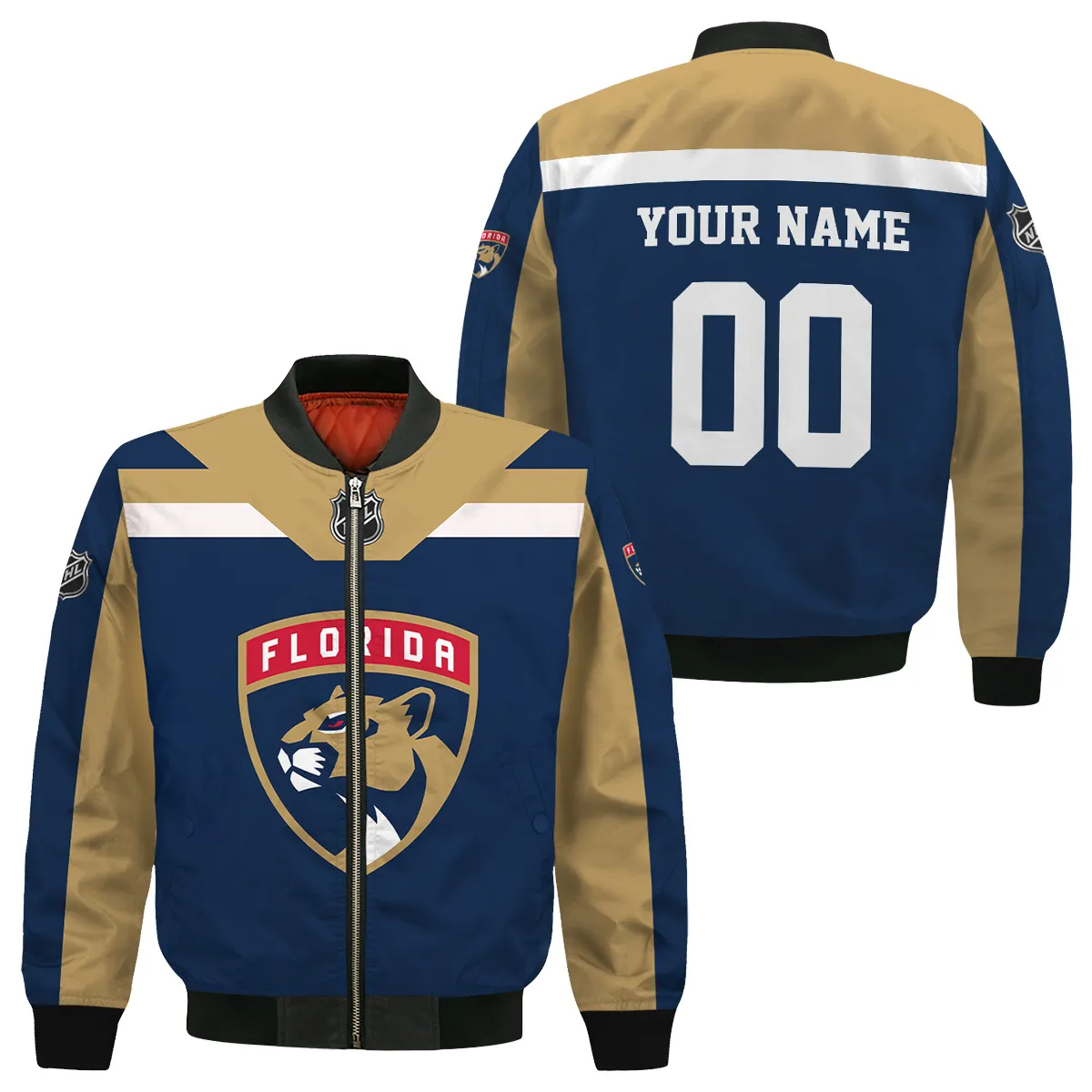 Custom Name & Number NHL Florida Panthers Exclusive All Over Prints Bomber Jacket MFY241114A01FPBB