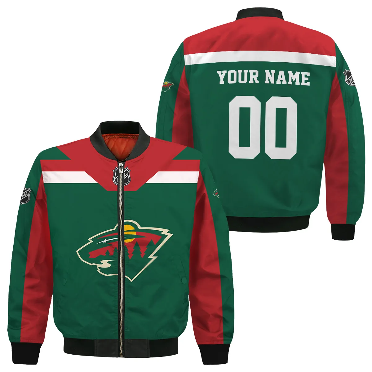 Custom Name & Number NHL Minnesota Wild Exclusive All Over Prints Bomber Jacket MFY241114A01MWBB