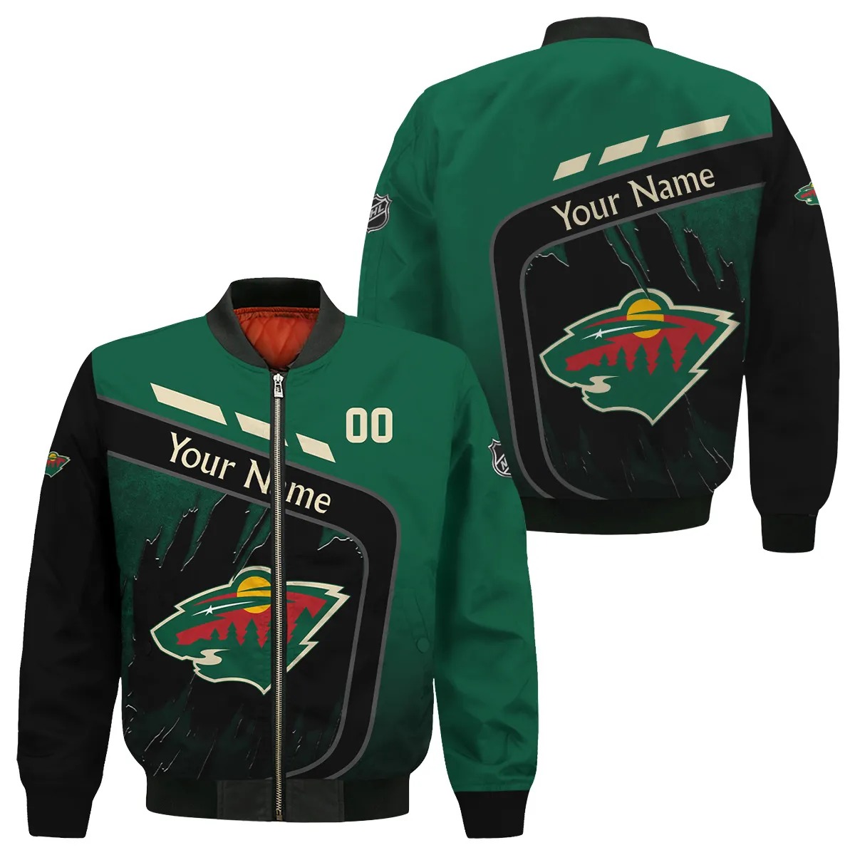 Custom Name & Number NHL Minnesota Wild Exclusive All Over Prints Bomber Jacket MFY241114A1MWBB