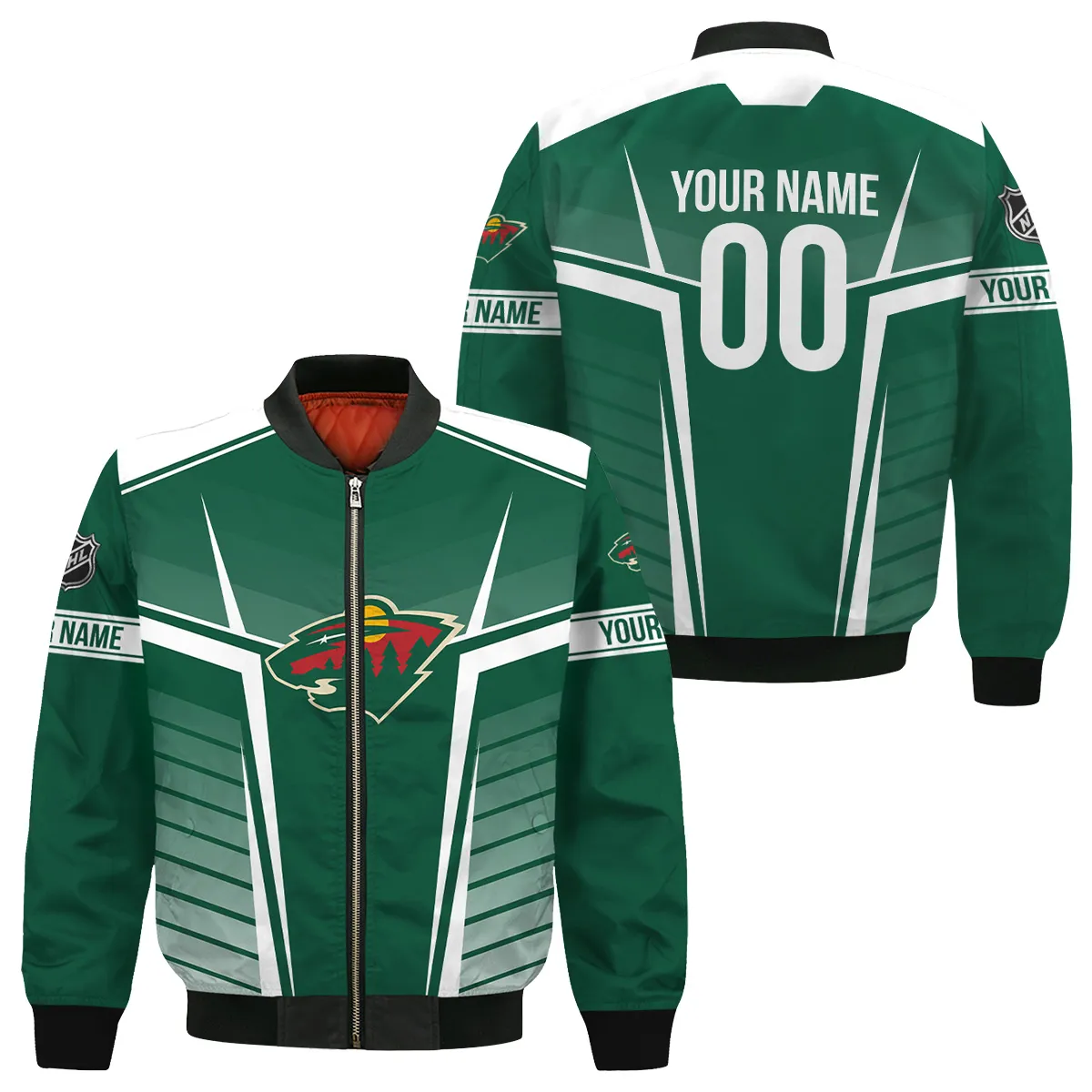 Custom Name & Number NHL Minnesota Wild Exclusive All Over Prints Bomber Jacket MFY241114A1MWBB