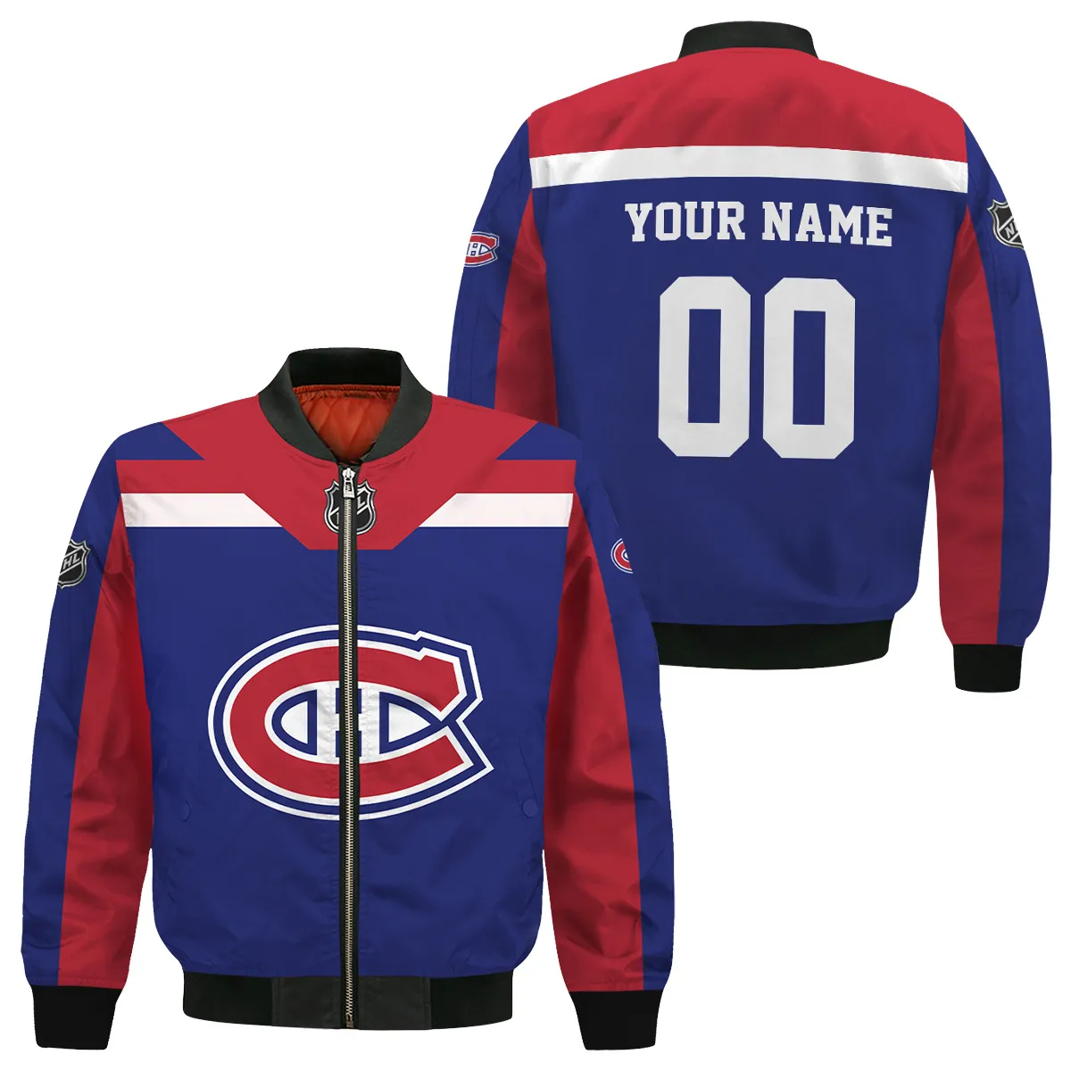 Custom Name & Number NHL Montreal Canadiens Exclusive All Over Prints Bomber Jacket MFY241114A01MCBB