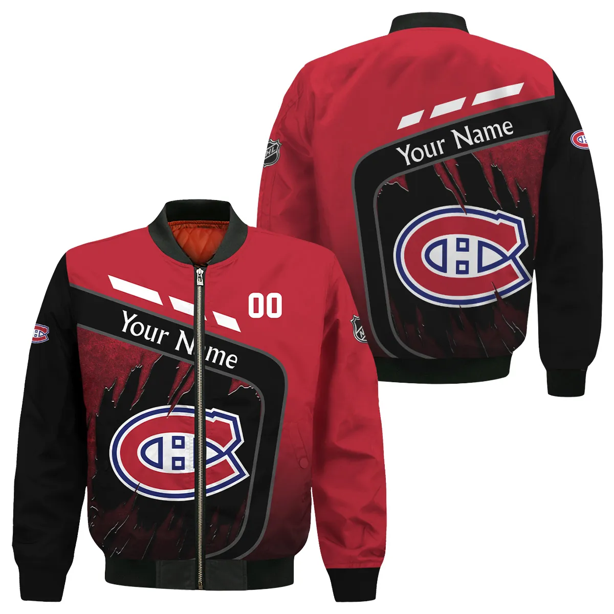 Custom Name & Number NHL Montreal Canadiens Exclusive All Over Prints Bomber Jacket MFY241114A1MCBB