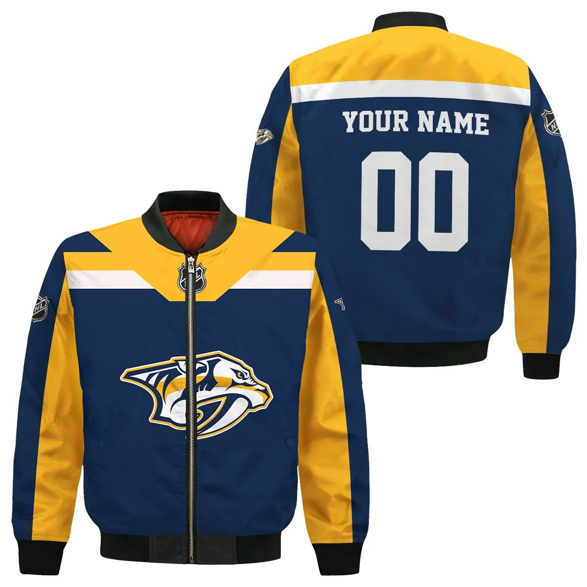 Custom Name & Number NHL Nashville Predators Exclusive All Over Prints Bomber Jacket MFY241114A01NPBB