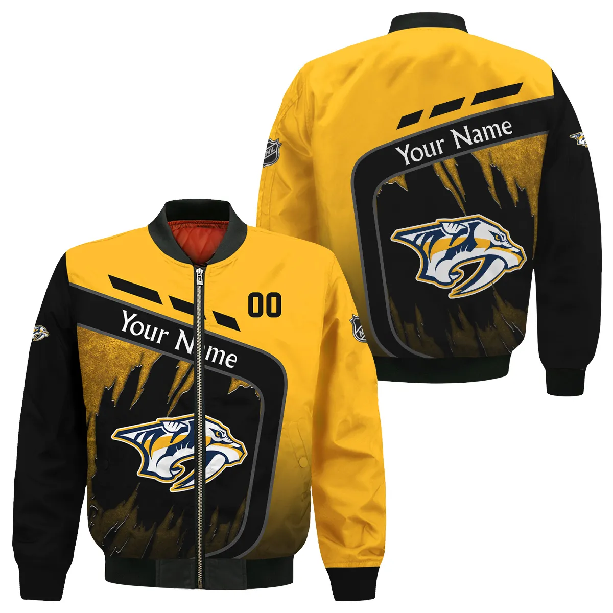 Custom Name & Number NHL Nashville Predators Exclusive All Over Prints Bomber Jacket MFY241114A1NPBB