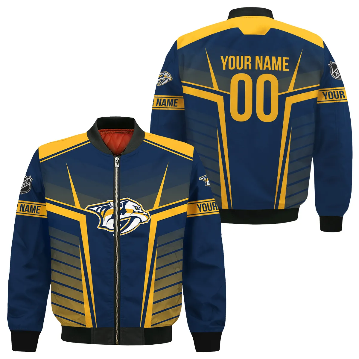 Custom Name & Number NHL Nashville Predators Exclusive All Over Prints Bomber Jacket MFY241114A1NPBB