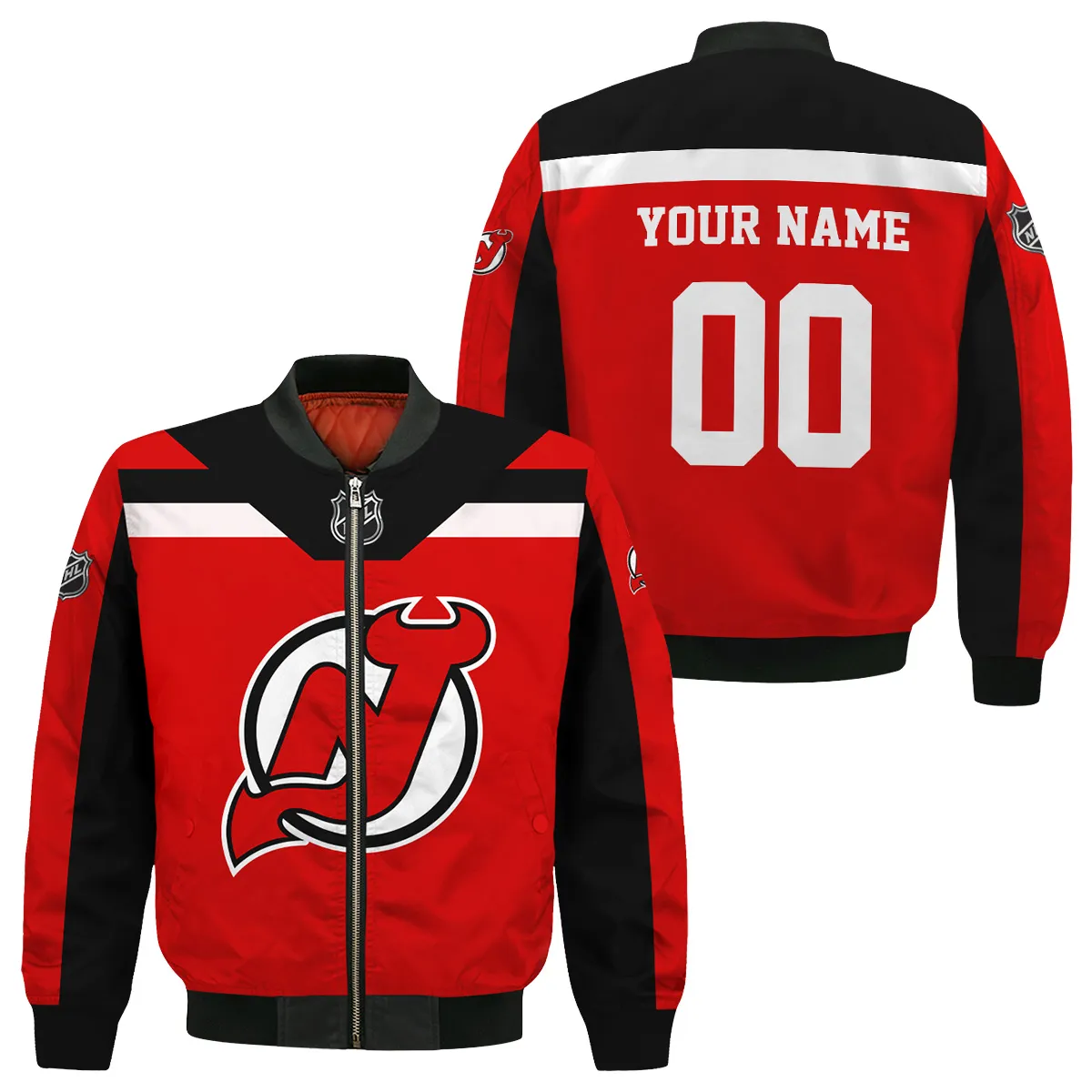 Custom Name & Number NHL New Jersey Devils Exclusive All Over Prints Bomber Jacket MFY241114A01NJDBB