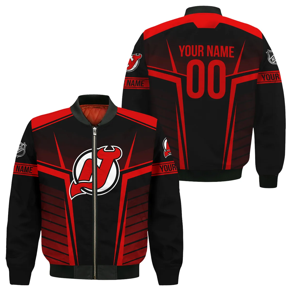 Custom Name & Number NHL New Jersey Devils Exclusive All Over Prints Bomber Jacket MFY241114A1NJDBB