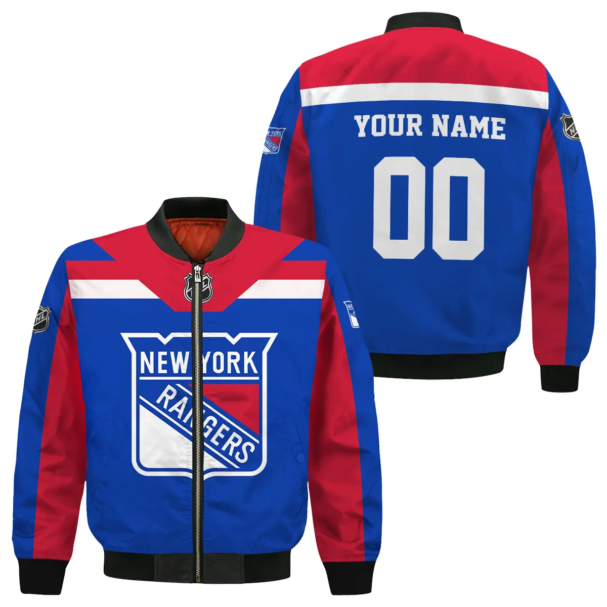 Custom Name & Number NHL New York Rangers Exclusive All Over Prints Bomber Jacket MFY241114A01NYRBB