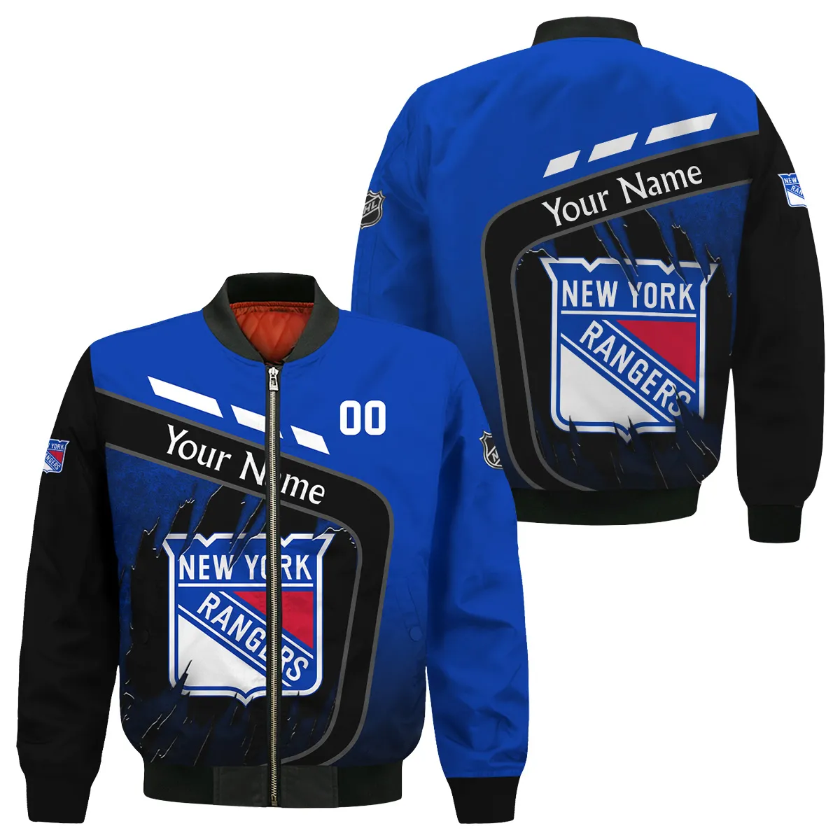 Custom Name & Number NHL New York Rangers Exclusive All Over Prints Bomber Jacket MFY241114A1NYRBB