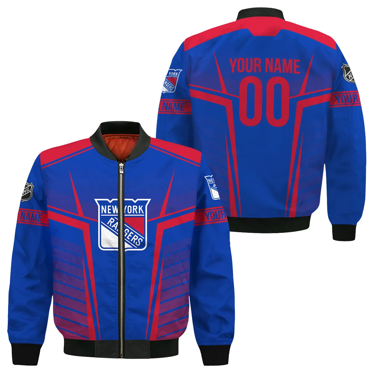 Custom Name & Number NHL New York Rangers Exclusive All Over Prints Bomber Jacket MFY241114A1NYRBB