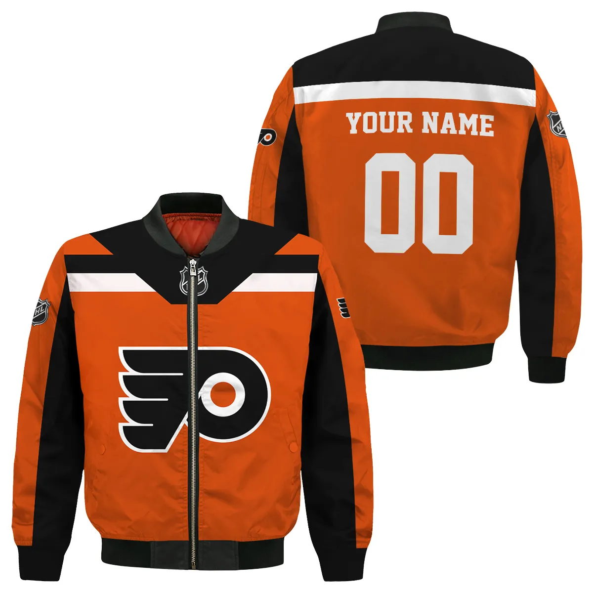 Custom Name & Number NHL Philadelphia Flyers Exclusive All Over Prints Bomber Jacket MFY241114A01PFBB