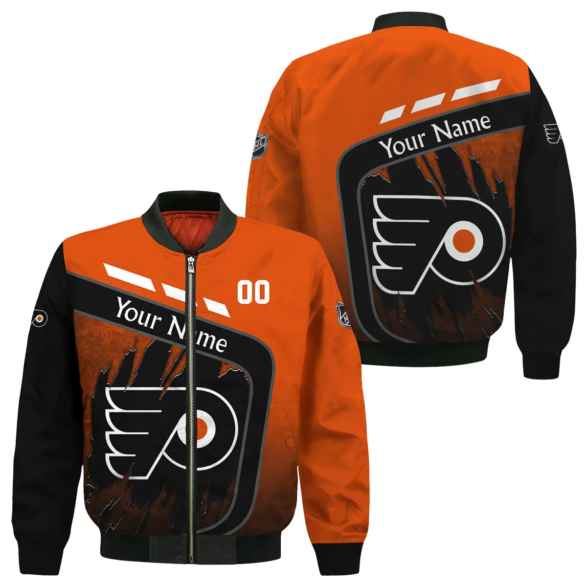 Custom Name & Number NHL Philadelphia Flyers Exclusive All Over Prints Bomber Jacket MFY241114A1PFBB