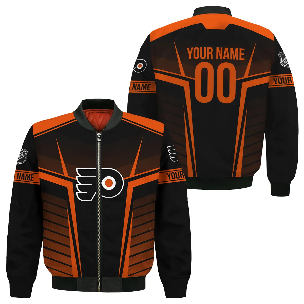 Custom Name & Number NHL Philadelphia Flyers Exclusive All Over Prints Bomber Jacket MFY241114A1PFBB