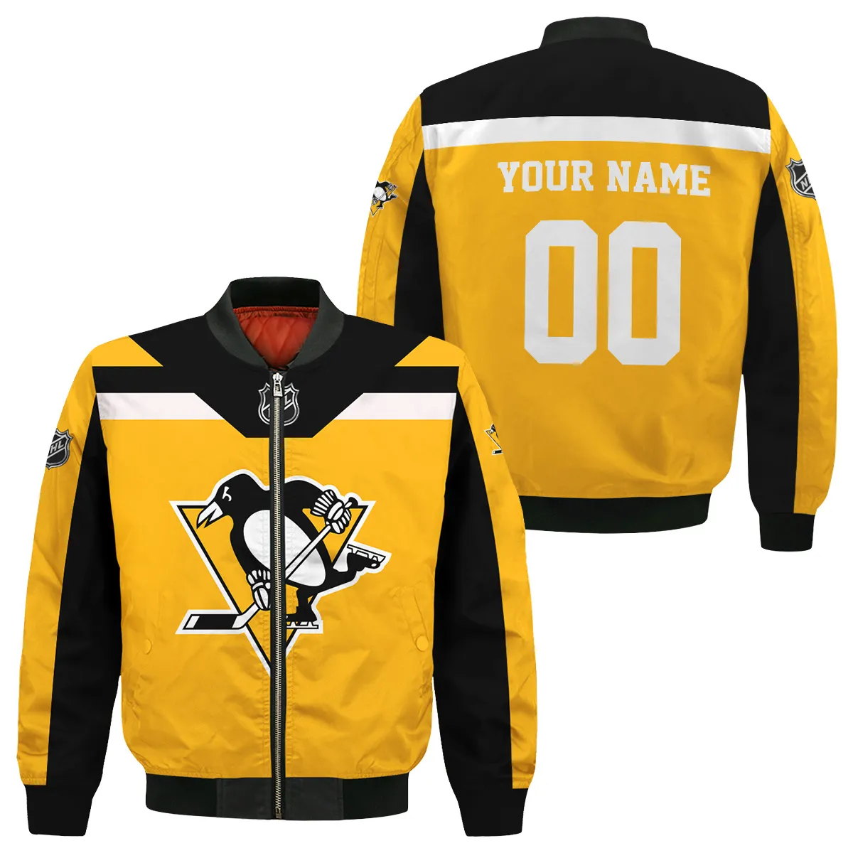 Custom Name & Number NHL Pittsburgh Penguins Exclusive All Over Prints Bomber Jacket MFY241114A01PPBB