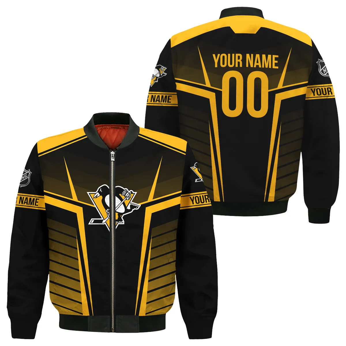 Custom Name & Number NHL Pittsburgh Penguins Exclusive All Over Prints Bomber Jacket MFY241114A1PPBB